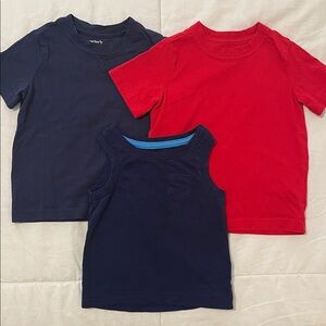 Carter’s Navy and Red T-Shirts, and Cat & Jack Navy Tank Top